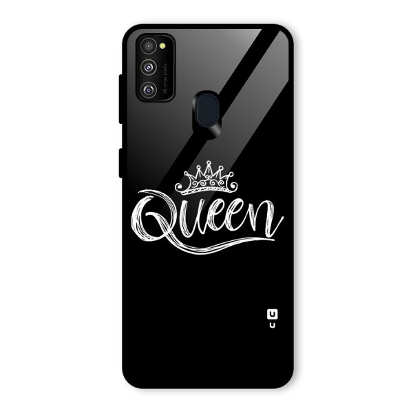 Queen Crown Glass Back Case for Galaxy M30s