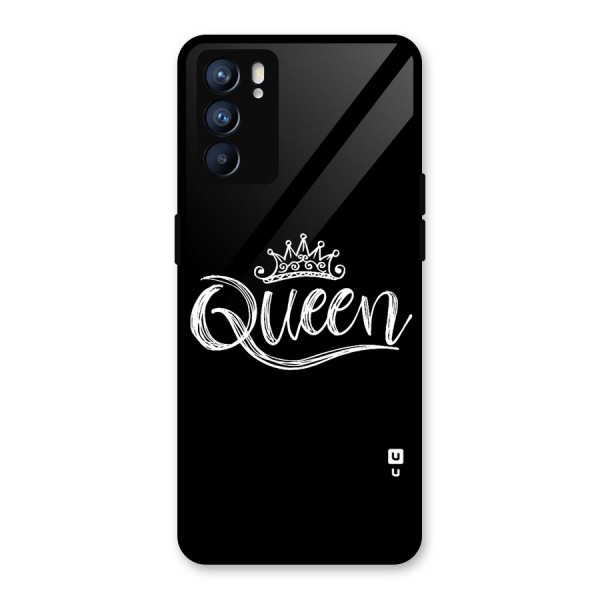 Queen Crown Glass Back Case for Oppo Reno6 5G