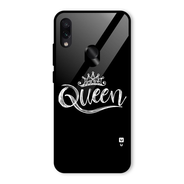 Queen Crown Glass Back Case for Redmi Note 7S