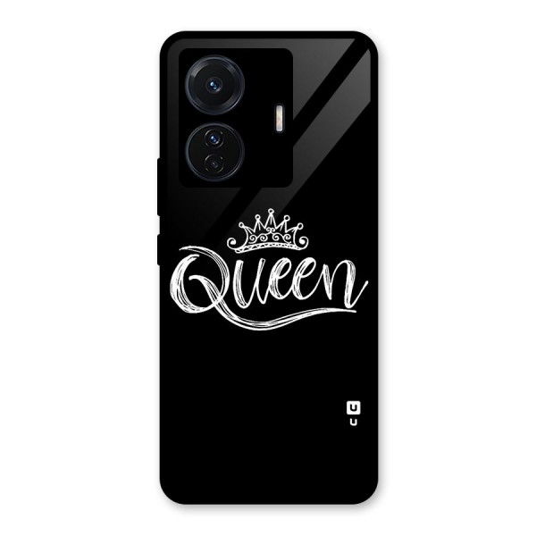 Queen Crown Glass Back Case for Vivo T1 Pro