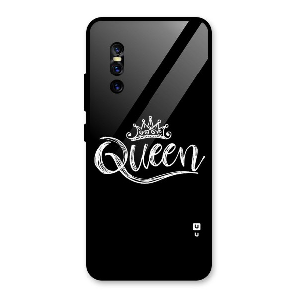 Queen Crown Glass Back Case for Vivo V15 Pro