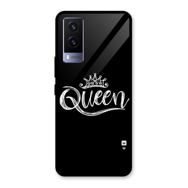 Queen Crown Glass Back Case for Vivo V21e 5G