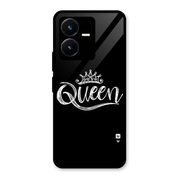 Queen Crown Glass Back Case for Vivo Y22