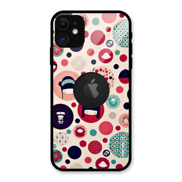 Quirky Glass Back Case for iPhone 11 Logo Cut