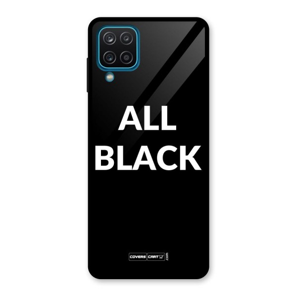 Raftaar All Black Glass Back Case for Galaxy A12