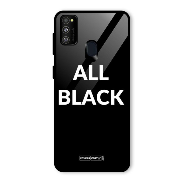 Raftaar All Black Glass Back Case for Galaxy M21