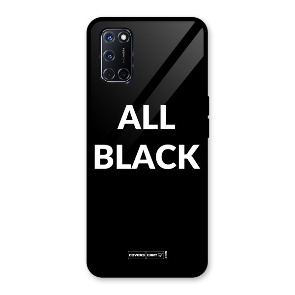 Raftaar All Black Glass Back Case for Oppo A52