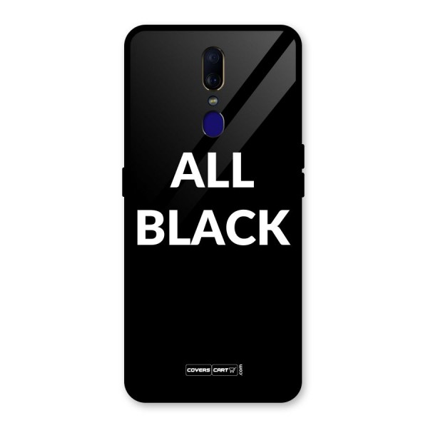 Raftaar All Black Glass Back Case for Oppo F11