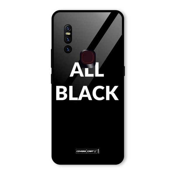 Raftaar All Black Glass Back Case for Vivo V15