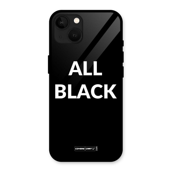 Raftaar All Black Glass Back Case for iPhone 13