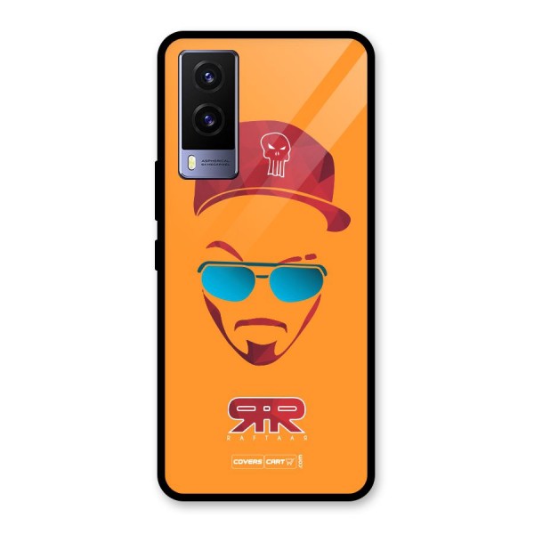 Raftaar Orange Glass Back Case for Vivo V21e 5G