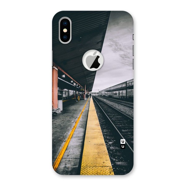 Railway Track Back Case for iPhone XS Logo Cut