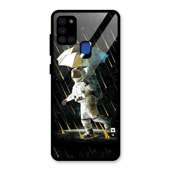 Rain Spaceman Glass Back Case for Galaxy A21s