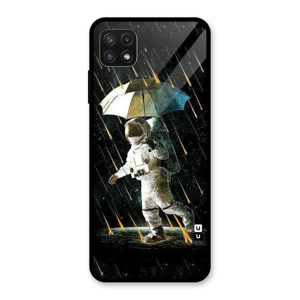 Rain Spaceman Glass Back Case for Galaxy A22 5G