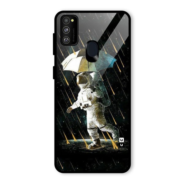 Rain Spaceman Glass Back Case for Galaxy M21