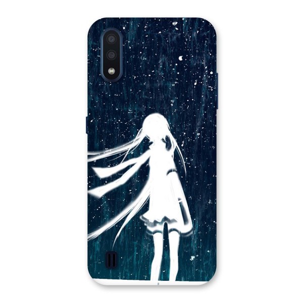 Rain White Girl Back Case for Galaxy M01