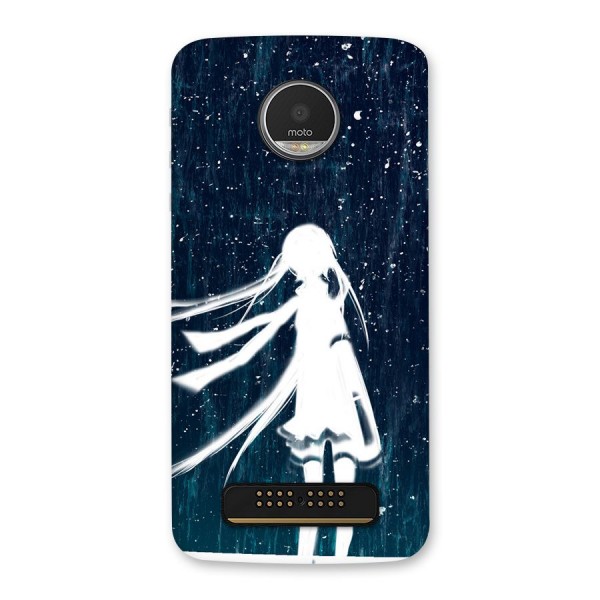 Rain White Girl Back Case for Moto Z Play