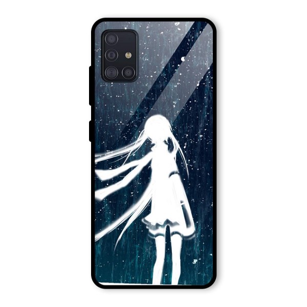 Rain White Girl Glass Back Case for Galaxy A51