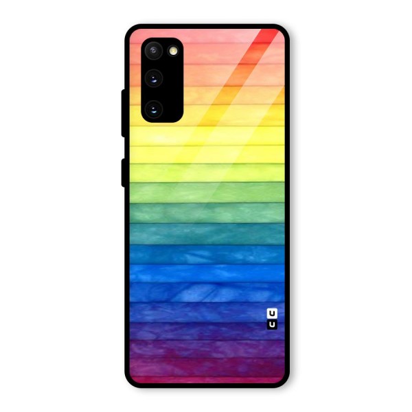 Rainbow Colors Stripes Glass Back Case for Galaxy S20 FE