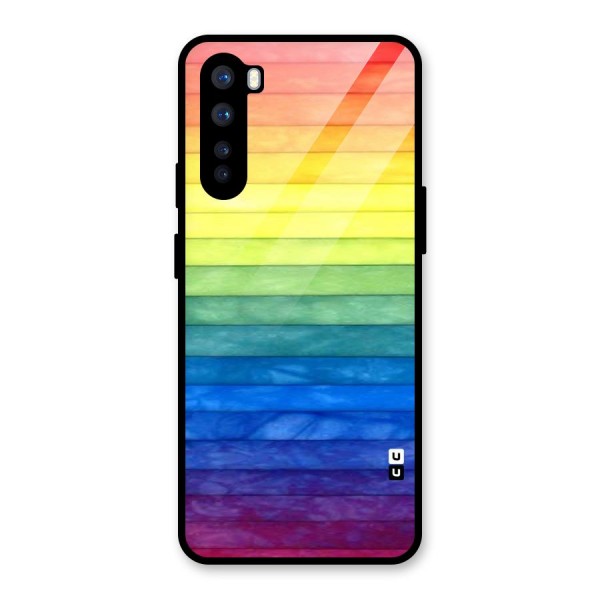Rainbow Colors Stripes Glass Back Case for OnePlus Nord