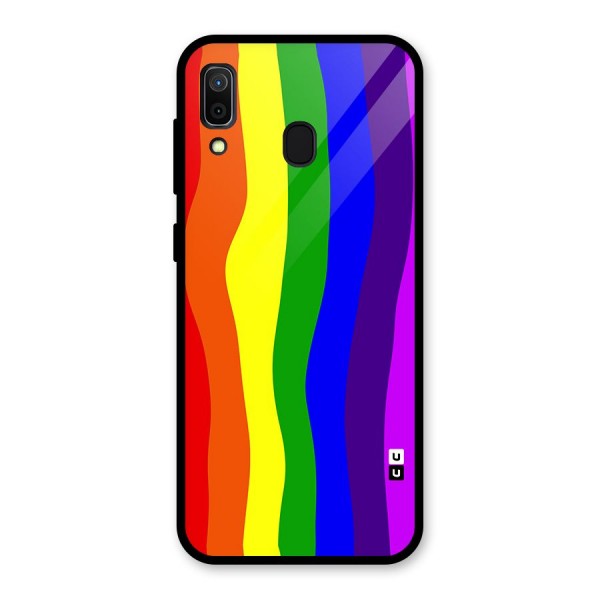 Rainbow Curves Glass Back Case for Galaxy A30