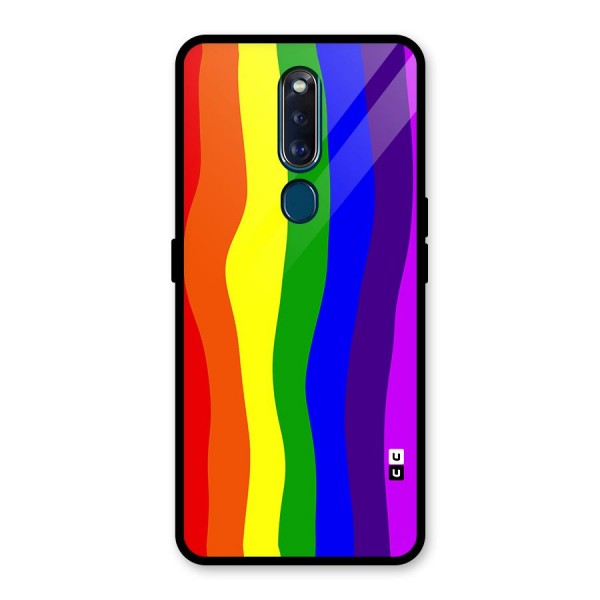 Rainbow Curves Glass Back Case for Oppo F11 Pro