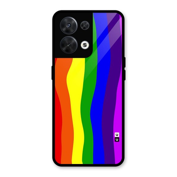 Rainbow Curves Glass Back Case for Oppo Reno8 5G