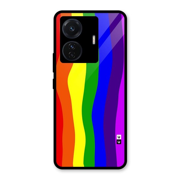 Rainbow Curves Glass Back Case for Vivo T1 Pro