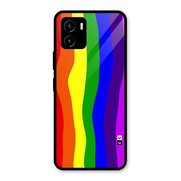 Rainbow Curves Glass Back Case for Vivo Y15s