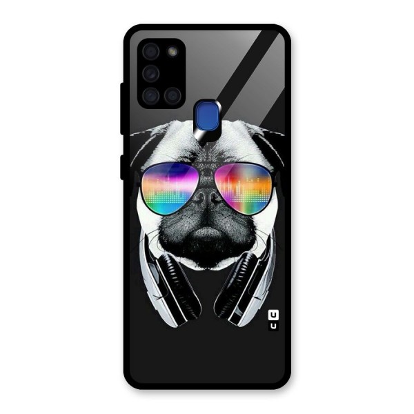 Rainbow Dog Swag Glass Back Case for Galaxy A21s