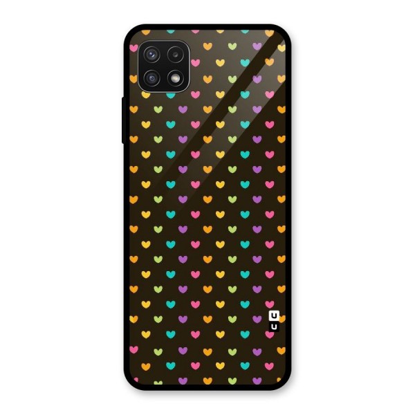 Rainbow Hearts Glass Back Case for Galaxy A22 5G