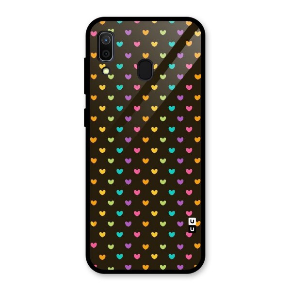 Rainbow Hearts Glass Back Case for Galaxy A30