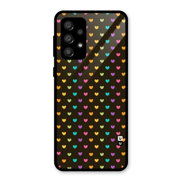 Rainbow Hearts Glass Back Case for Galaxy A32