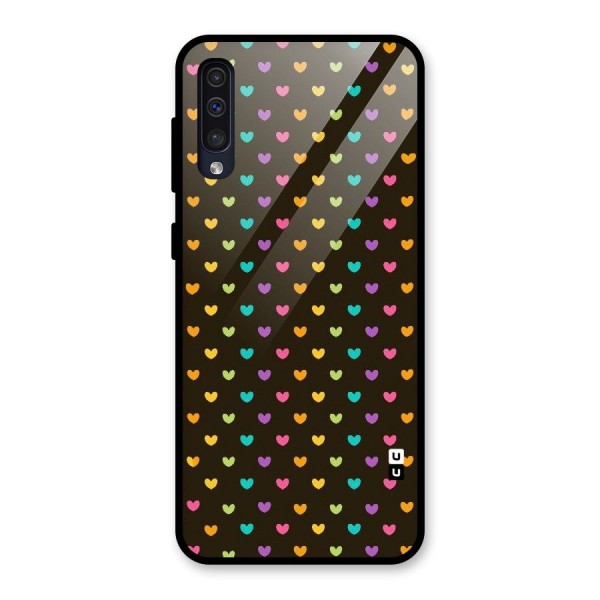 Rainbow Hearts Glass Back Case for Galaxy A50s