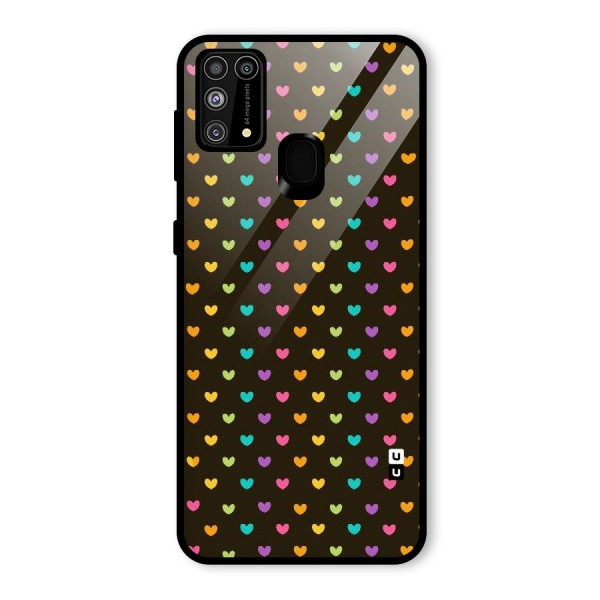 Rainbow Hearts Glass Back Case for Galaxy M31