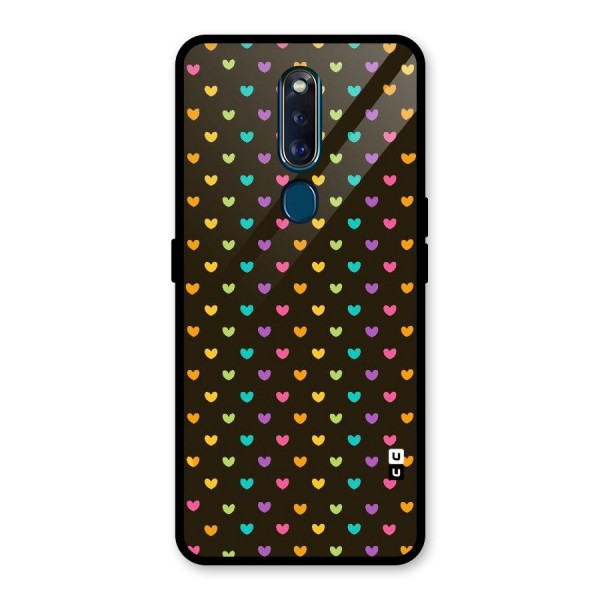 Rainbow Hearts Glass Back Case for Oppo F11 Pro