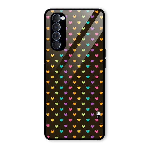 Rainbow Hearts Glass Back Case for Oppo Reno4 Pro