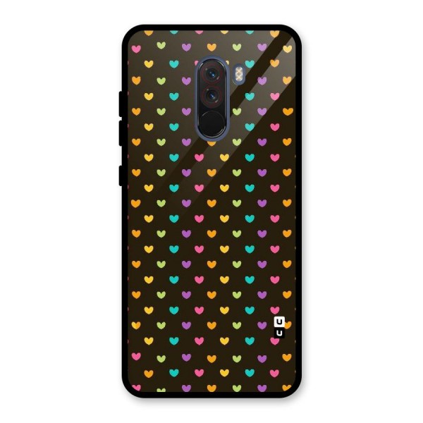 Rainbow Hearts Glass Back Case for Poco F1