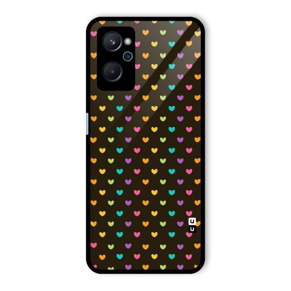 Rainbow Hearts Glass Back Case for Realme 9i