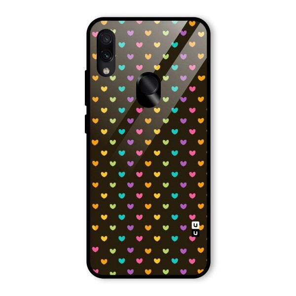 Rainbow Hearts Glass Back Case for Redmi Note 7