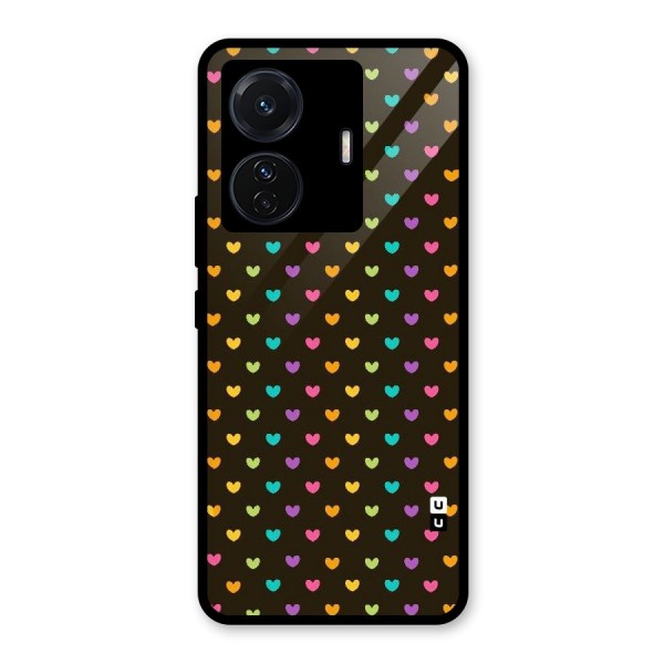 Rainbow Hearts Glass Back Case for Vivo T1 Pro