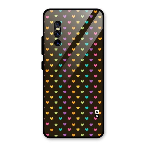 Rainbow Hearts Glass Back Case for Vivo V15 Pro