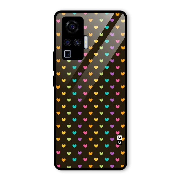 Rainbow Hearts Glass Back Case for Vivo X50 Pro