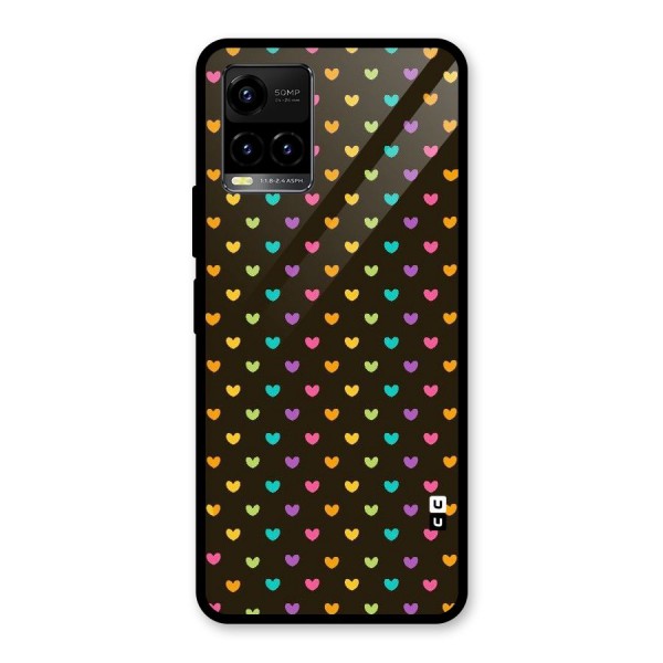 Rainbow Hearts Glass Back Case for Vivo Y21 2021