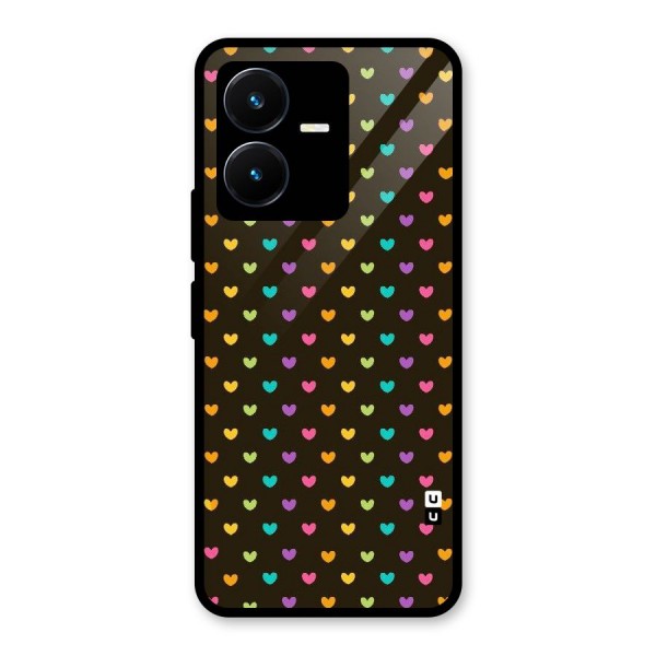 Rainbow Hearts Glass Back Case for Vivo Y22