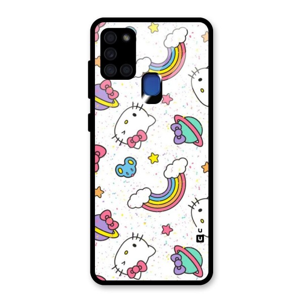 Rainbow Kit Tee Glass Back Case for Galaxy A21s