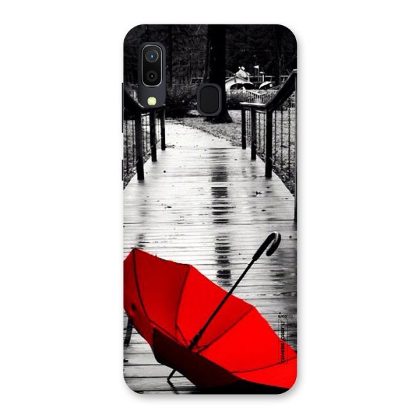 Rainy Red Umbrella Back Case for Galaxy A20