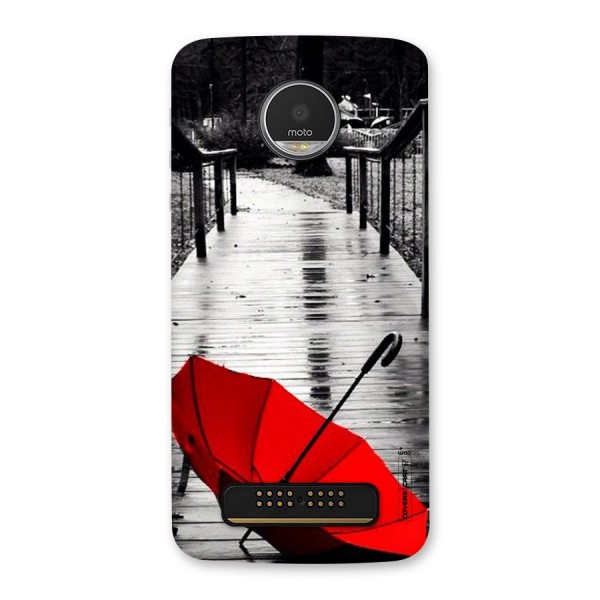 Rainy Red Umbrella Back Case for Moto Z Play