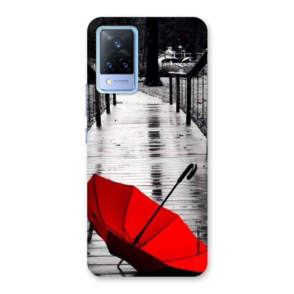 Rainy Red Umbrella Back Case for Vivo V21 5G