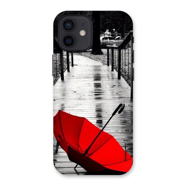 Rainy Red Umbrella Back Case for iPhone 12